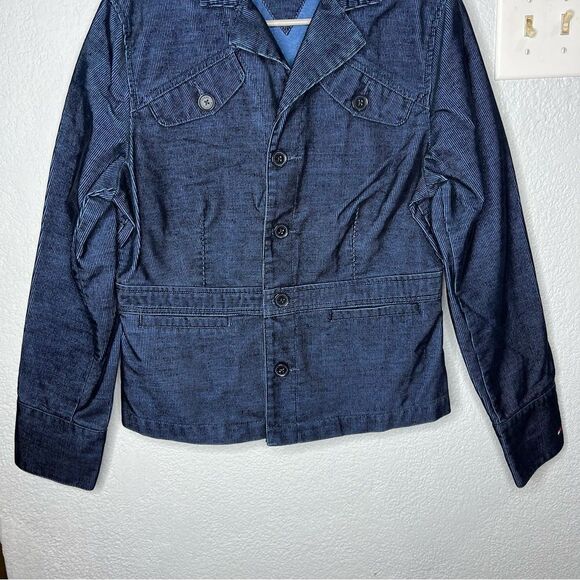 Tommy Hilfiger Jeans Navy Blue Corduroy Women’s Blazer Jacket Sz Large - Picture 5 of 10